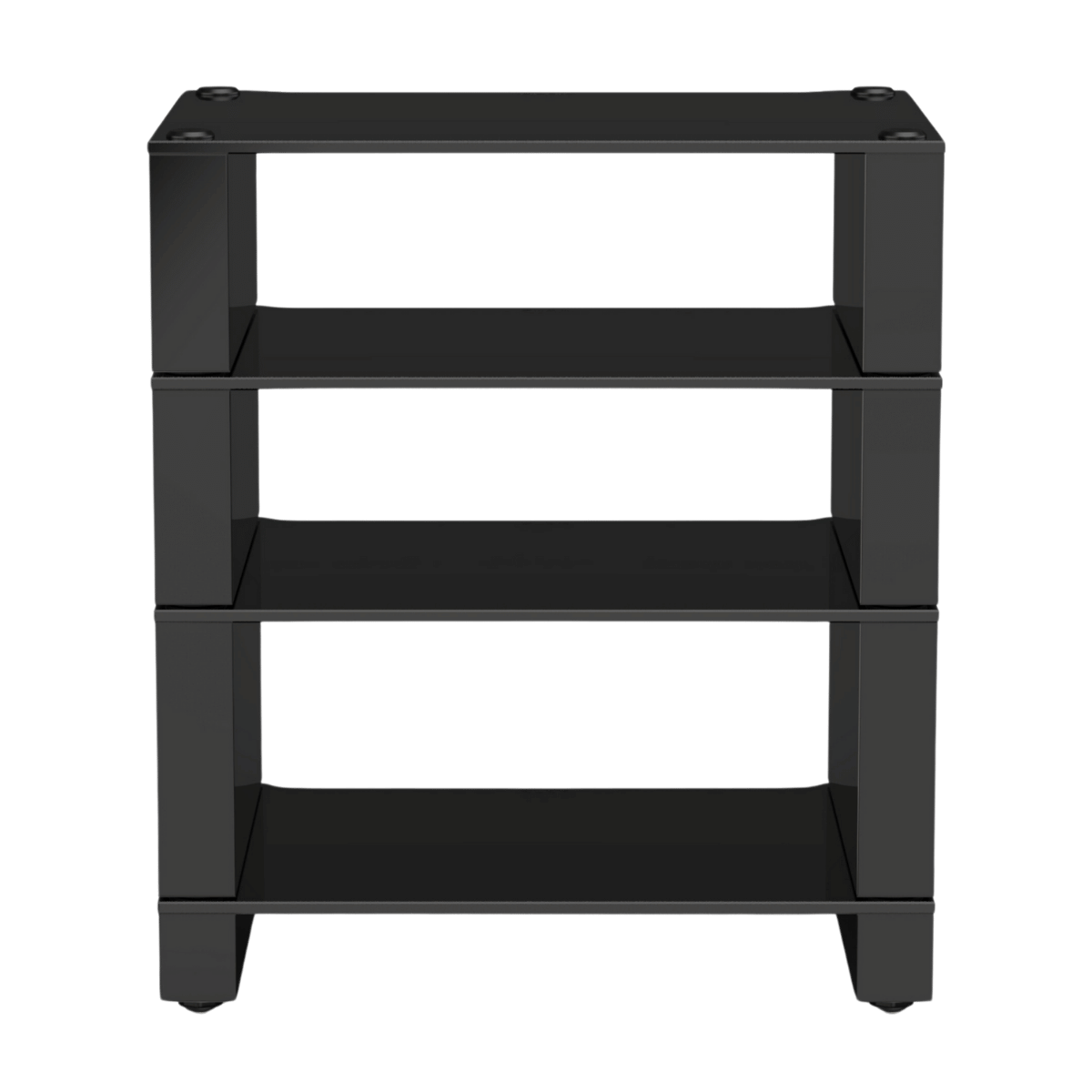 Blok Stax 2g 4-tier Hi-Fi rack #Colour_High Gloss Black & Black Glass