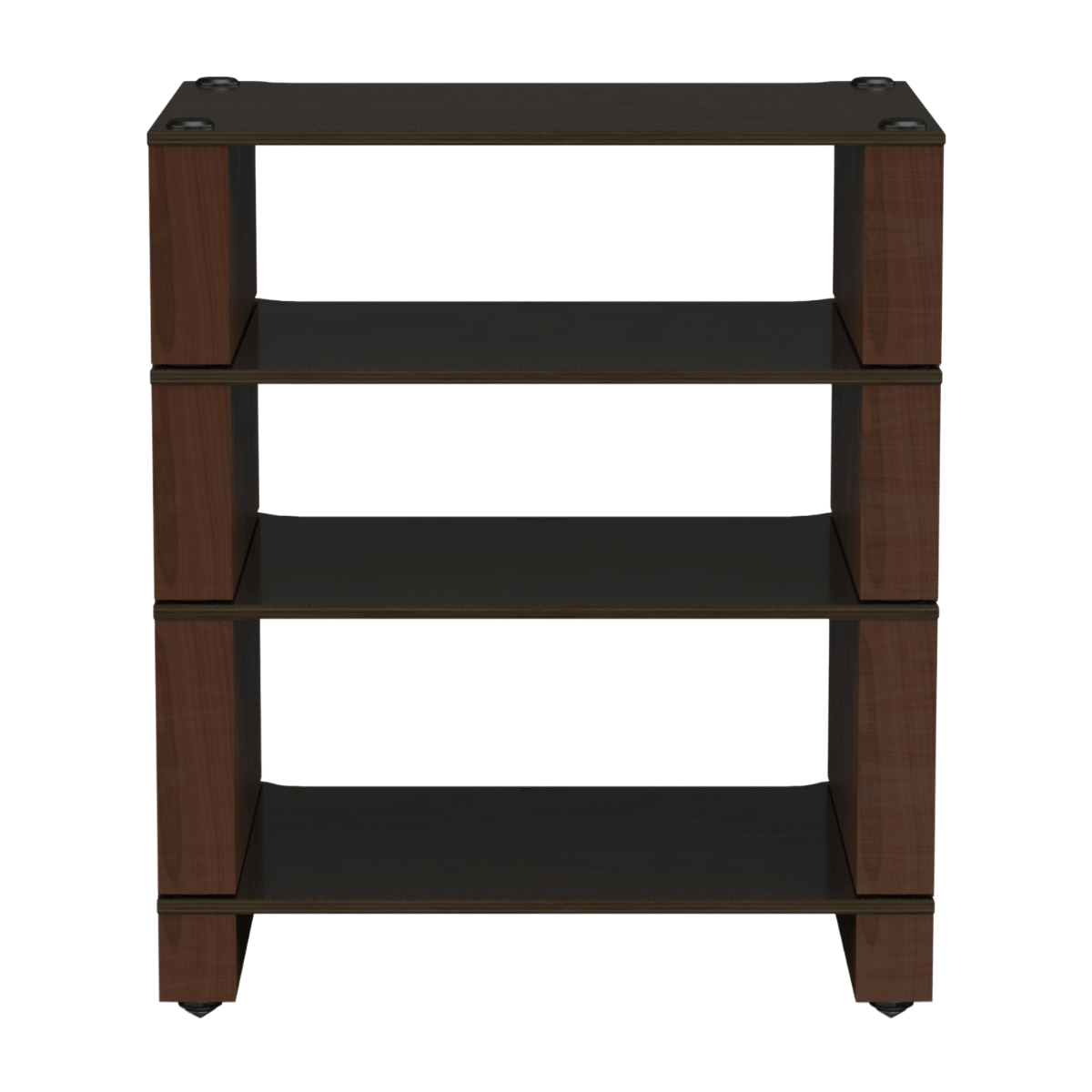 Blok Stax 2g 4-tier Hi-Fi rack #Colour_Natural Walnut & Black Ash Plywood