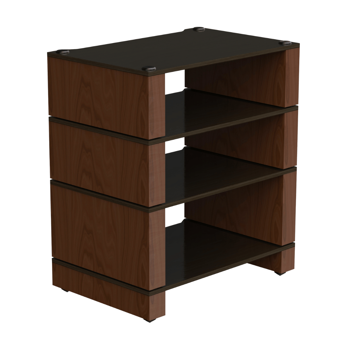 Blok Stax 2g 4-tier Hi-Fi rack #Colour_Natural Walnut & Black Ash Plywood