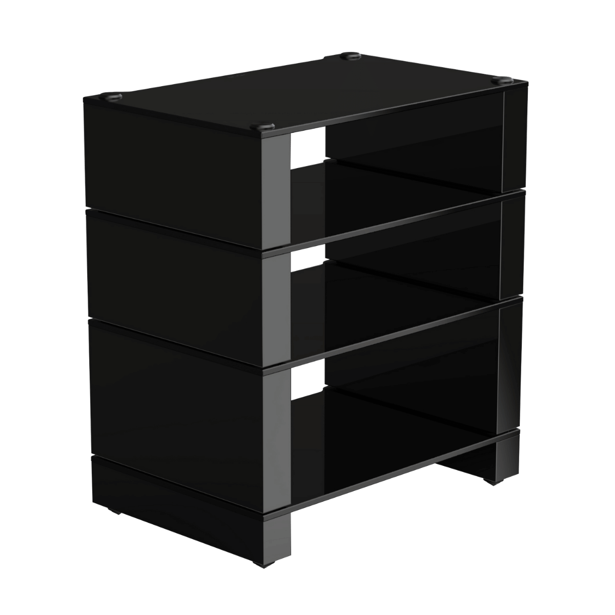 Blok Stax 2g 4-tier Hi-Fi rack #Colour_High Gloss Black & Black Glass