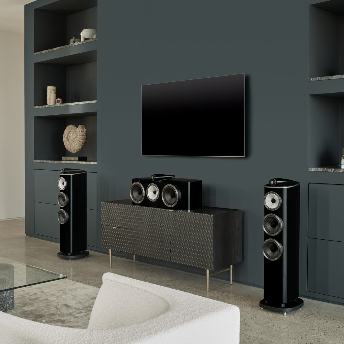 Bowers and Wilkins HTM82 D4 Centre Black #colour_glass black