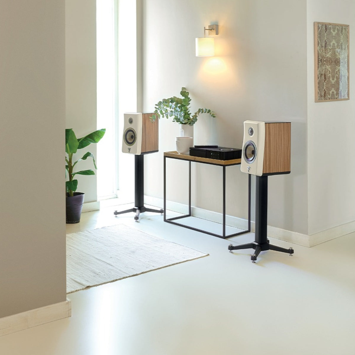 Focal Kanta N°1 2-way Bookshelf Speakers Walnut Hg Ivory Mat #colour_Ivory_Walnut #stands_Kanta_N1_Stands