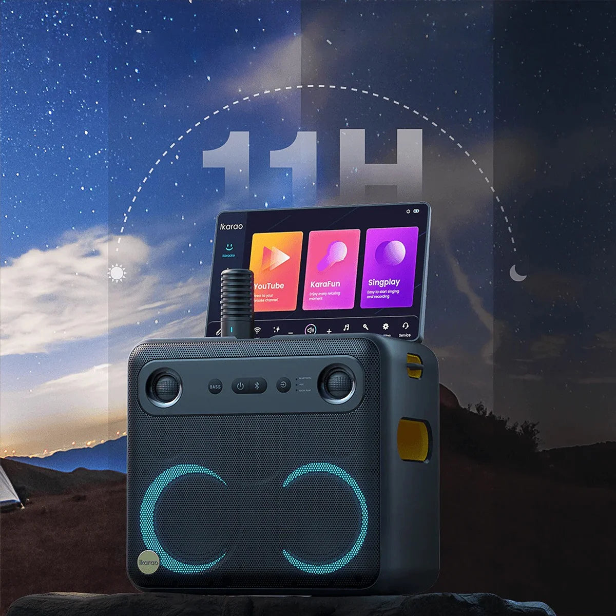 Ikarao Break X2 Portable 600W Karaoke Speakers with 10” Touch Screen Display | Ikarao | Break X2 | Ikarao Break X2 | Portable Karaoke Speakers