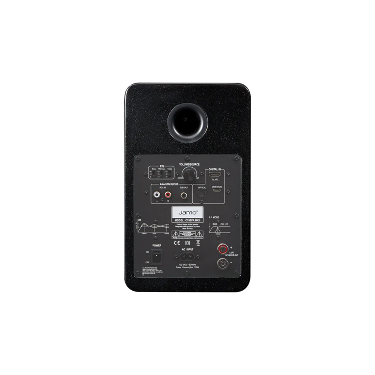 Jamo C705PA MKII Active Bookshelf Speaker Black High Gloss #colour_Black High Gloss