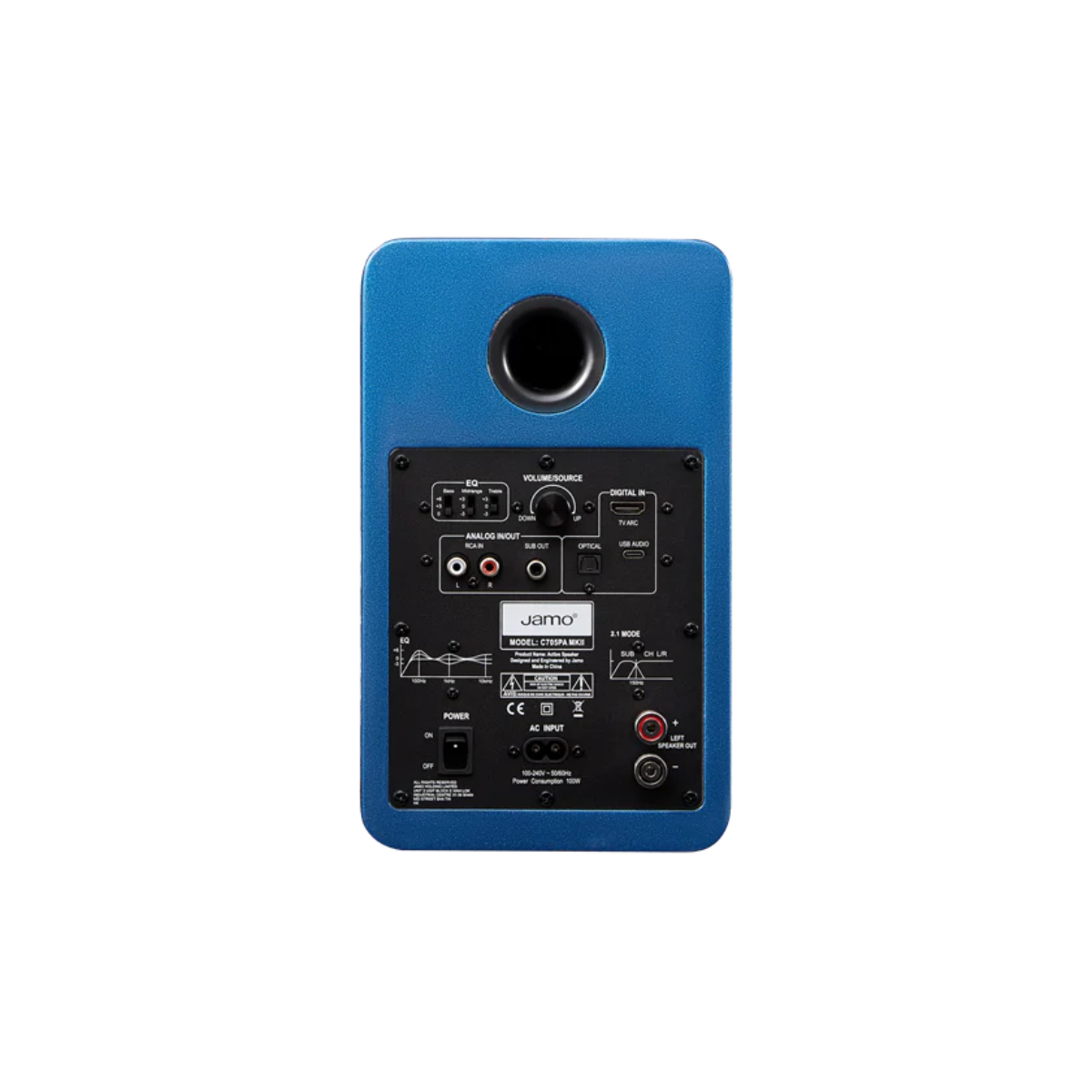 Jamo C705PA MKII Active Bookshelf Speaker Blue High Gloss #colour_Blue High Gloss