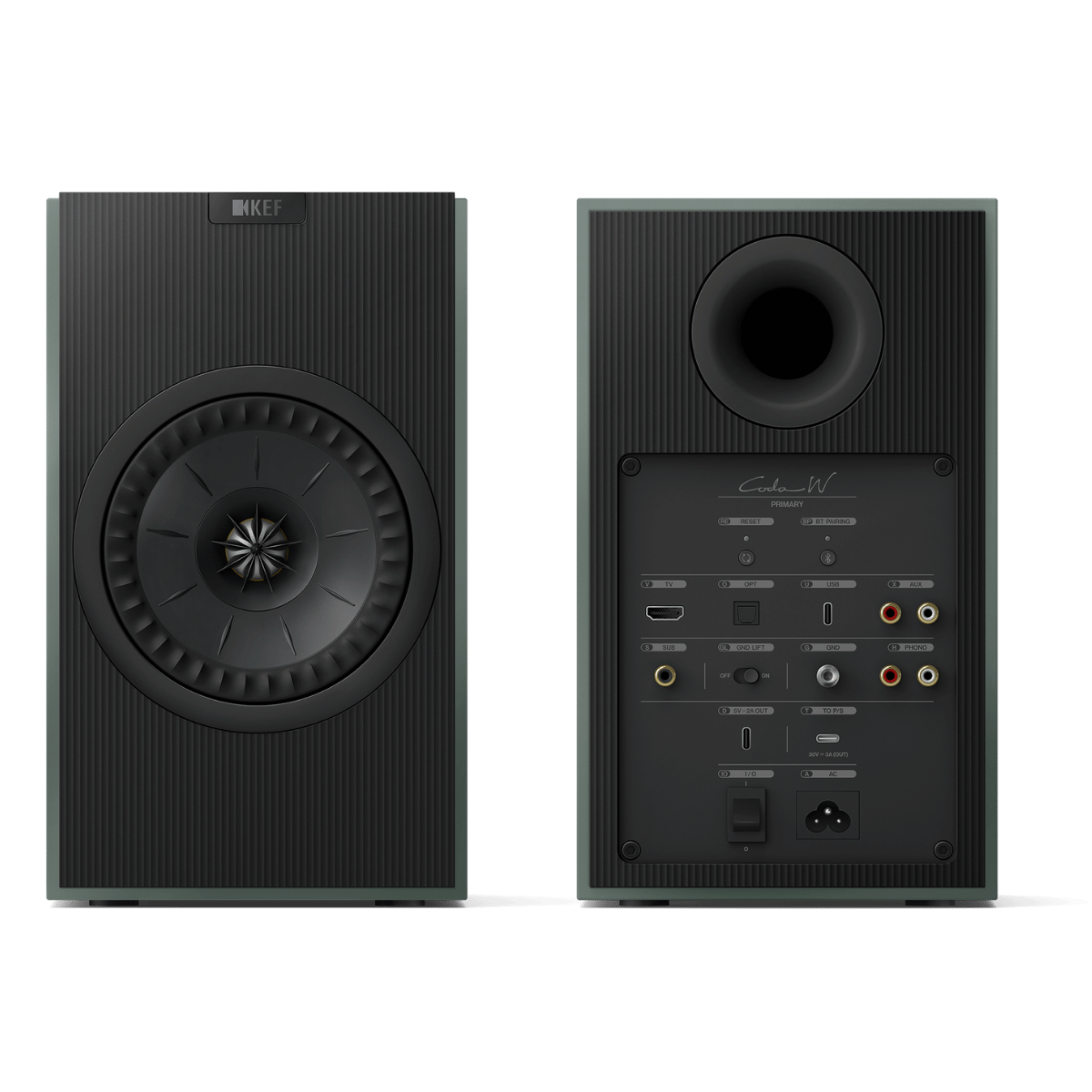 KEF Coda W Active Speakers #colour_Moss Green