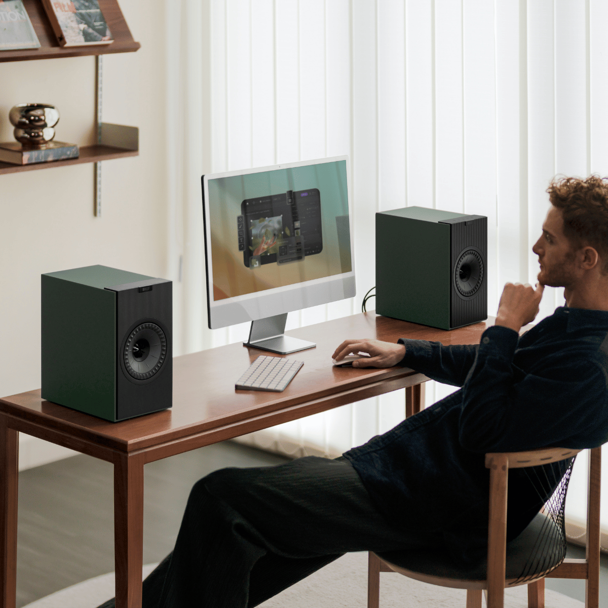 KEF Coda W Active Speakers #colour_Moss Green