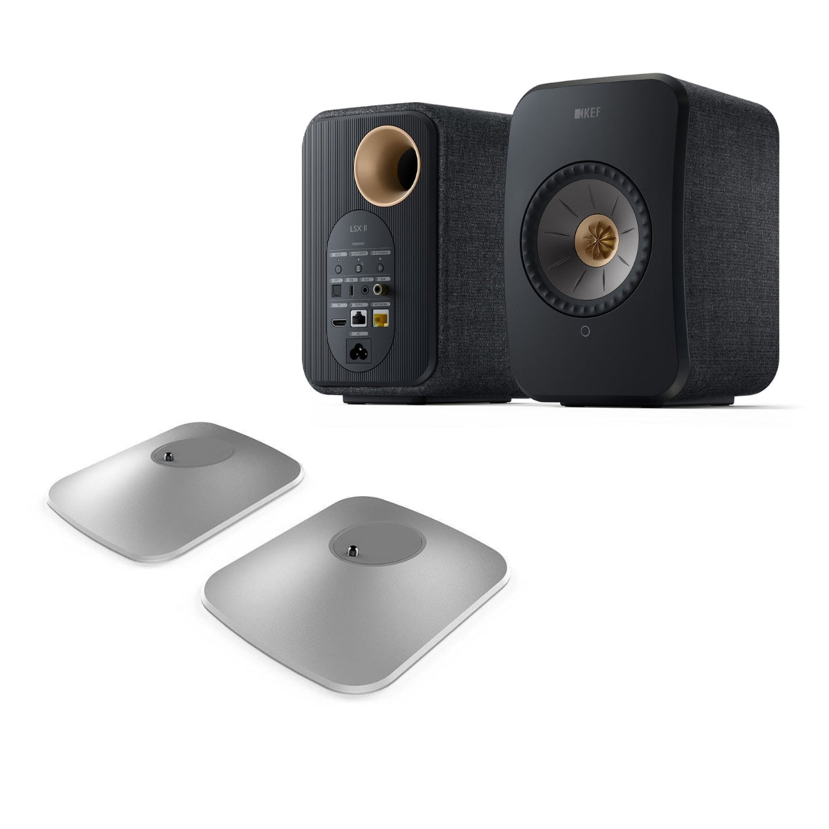 KEF LSX II Powered / Active Speakers & P1 Stand Bundle