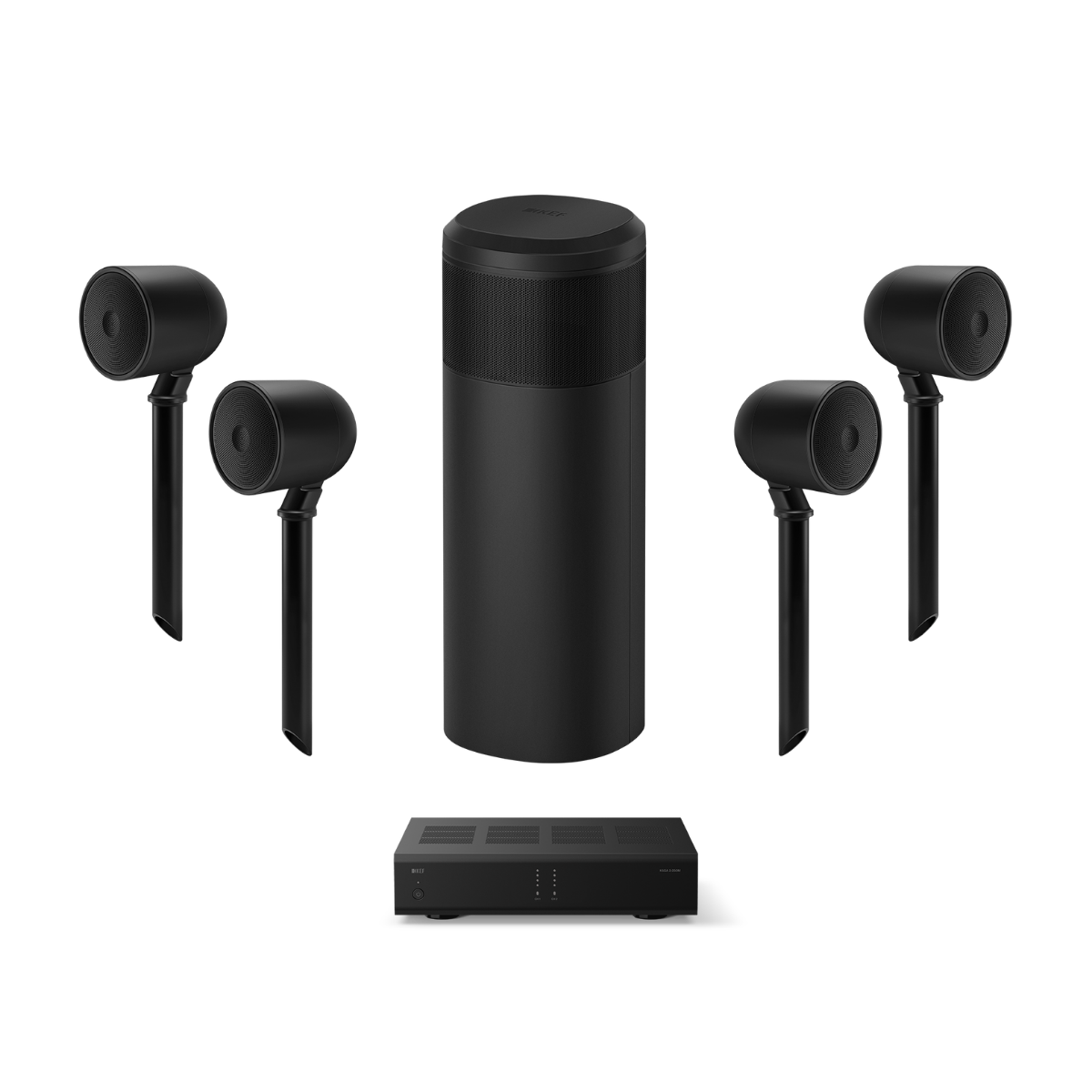 KEF Landscape P4Q 4.5” Uni-Q Satellite 4.1 Outdoor Speaker System with 2-Ch Amplifier