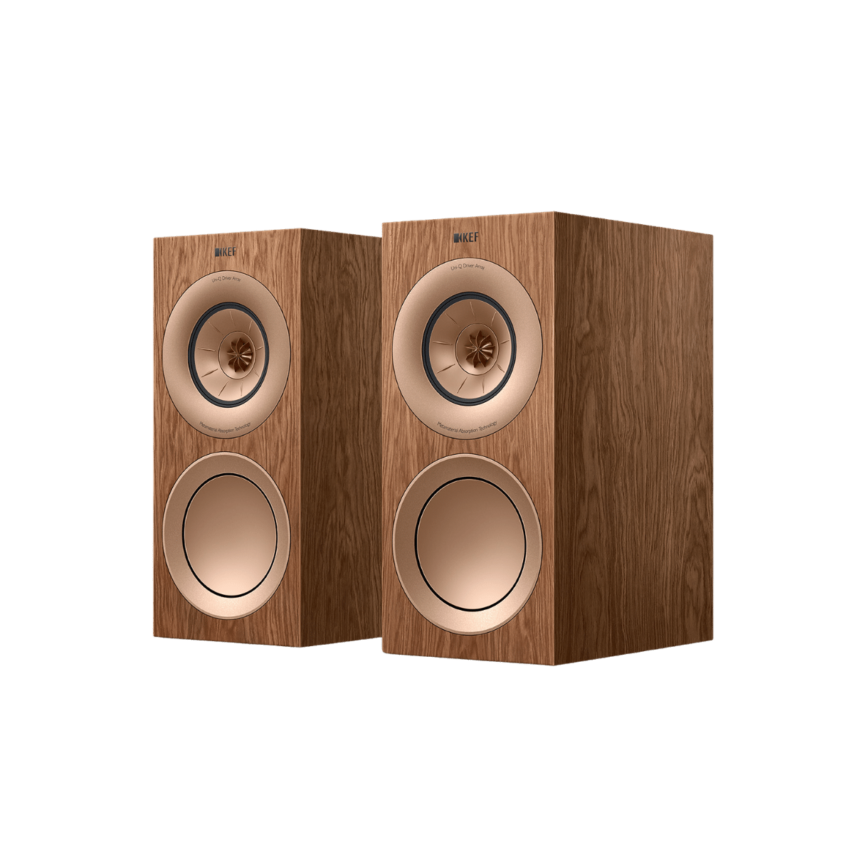 KEF R3 Meta 3-way Bookshelf Speakers in walnut as a pair #colour_walnut