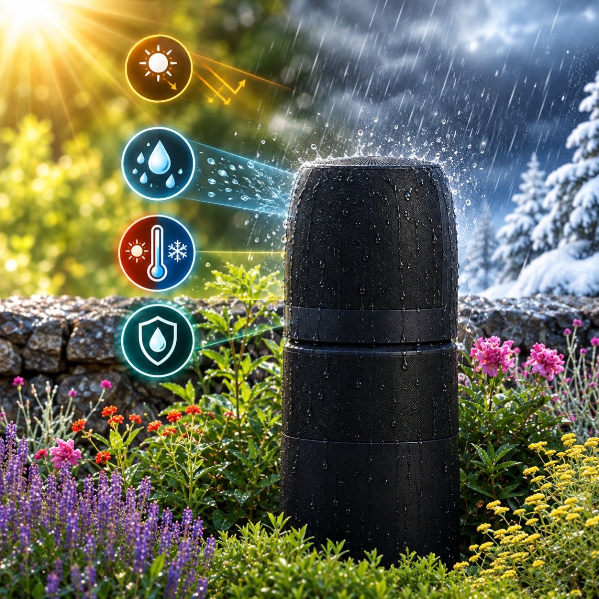 KEF BQ11 8” Uni-Q 3-Way Outdoor Bollard Speakers