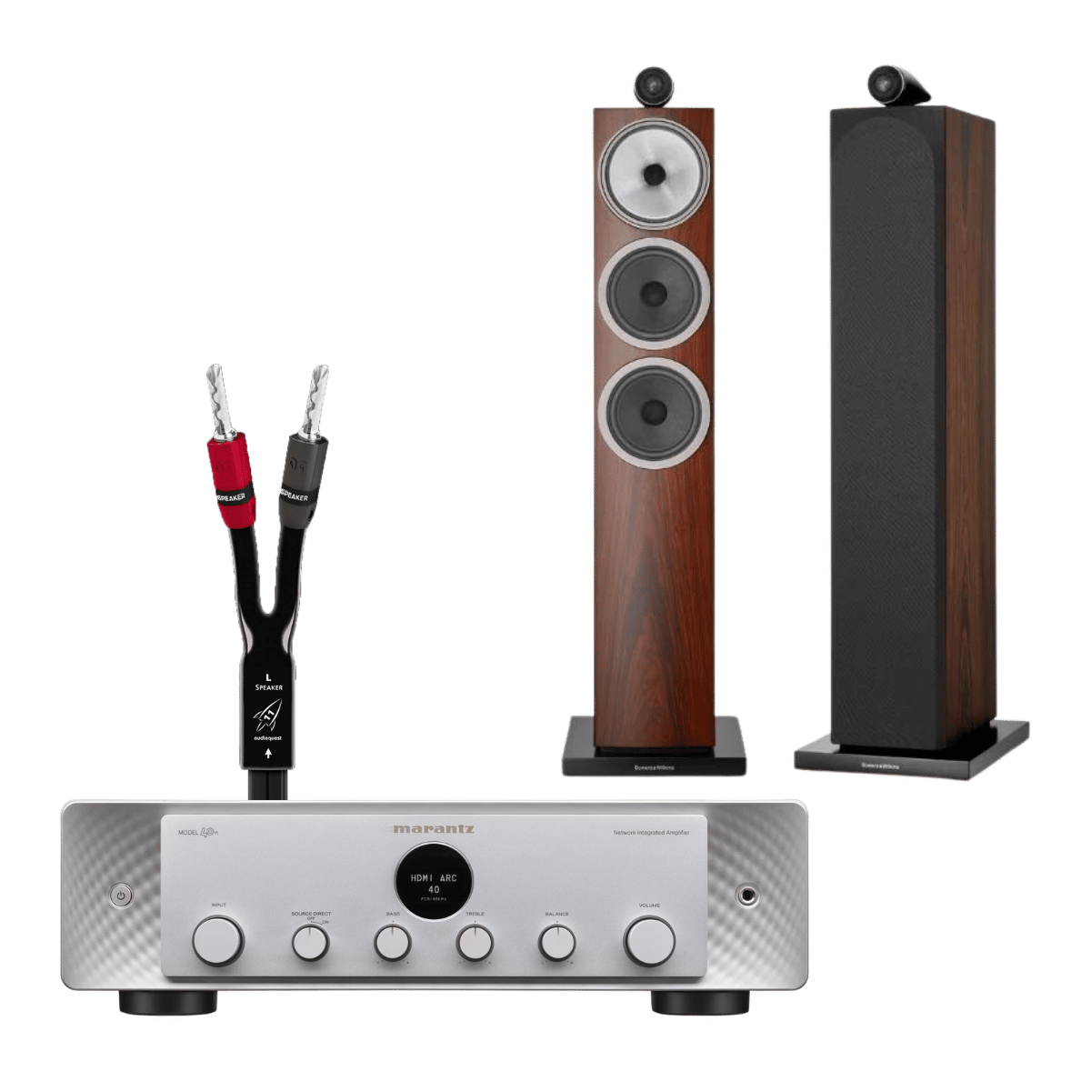 Marantz Model 40n + 703 S3 Speakers #colour_mocha