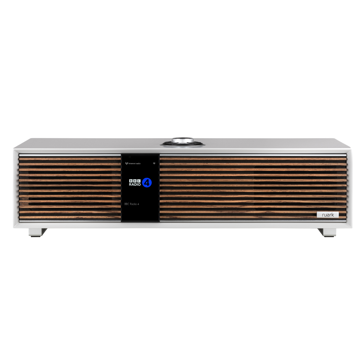 Ruark Audio R410 Wireless Music System #colour_Soft Grey with Walnut Grille