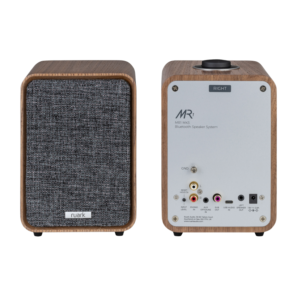 Ruark MR1 MK3 #colour_Rich Walnut veneer with slate grey fabric grille