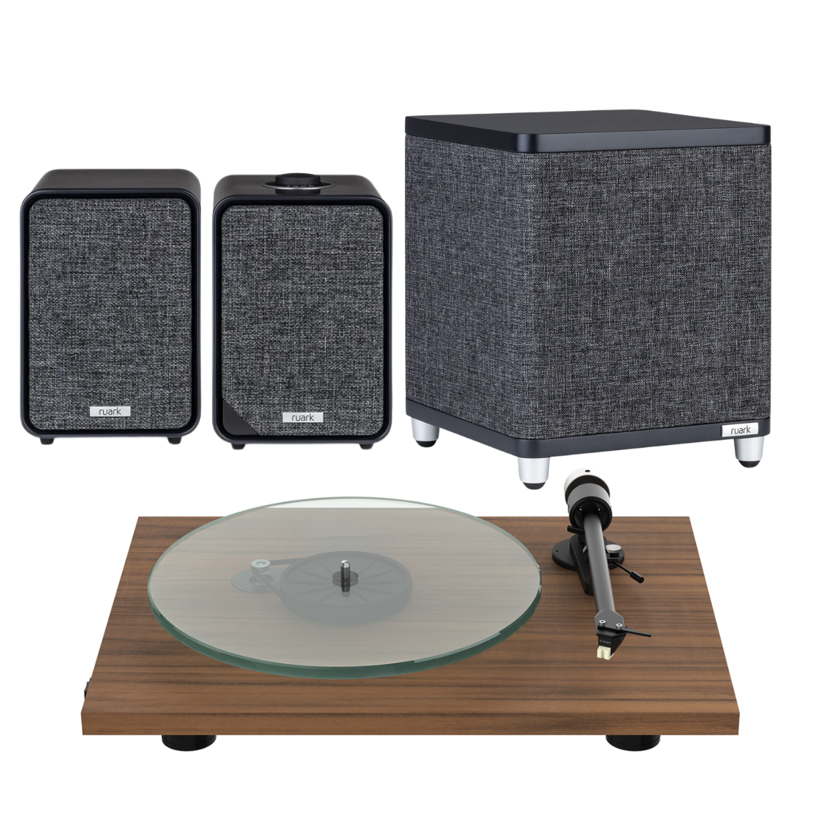 Ruark Pack 2 - MR1 Mk3 Desktop Speakers, RS1 Subwoofer & Pro-Ject T2 Turntable