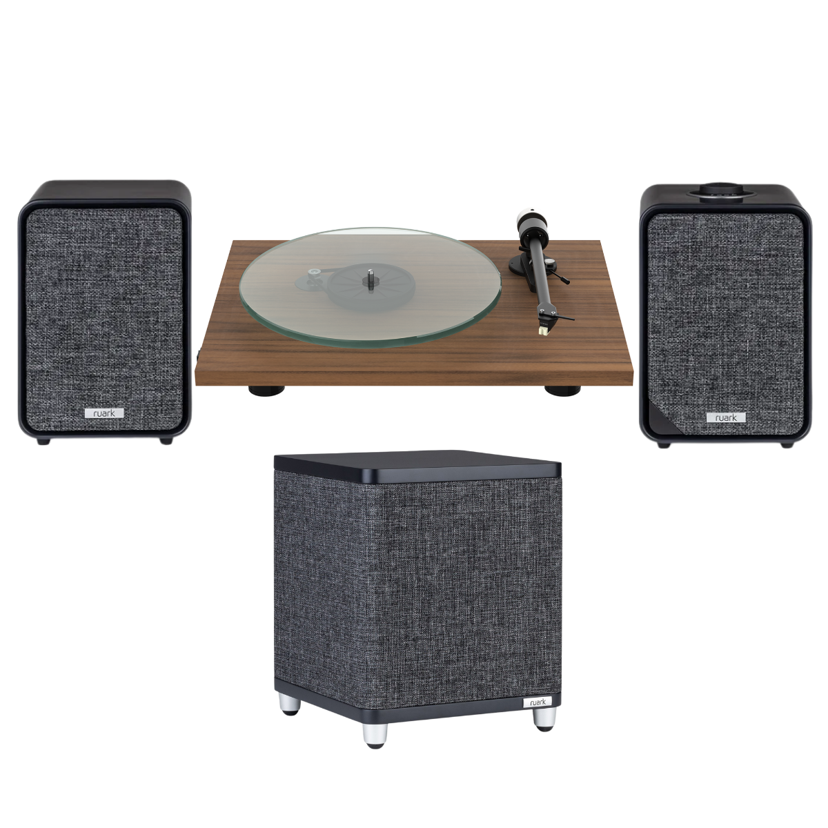 Ruark Pack 2 - MR1 Mk3 Desktop Speakers, RS1 Subwoofer & Pro-Ject T2 Turntable
