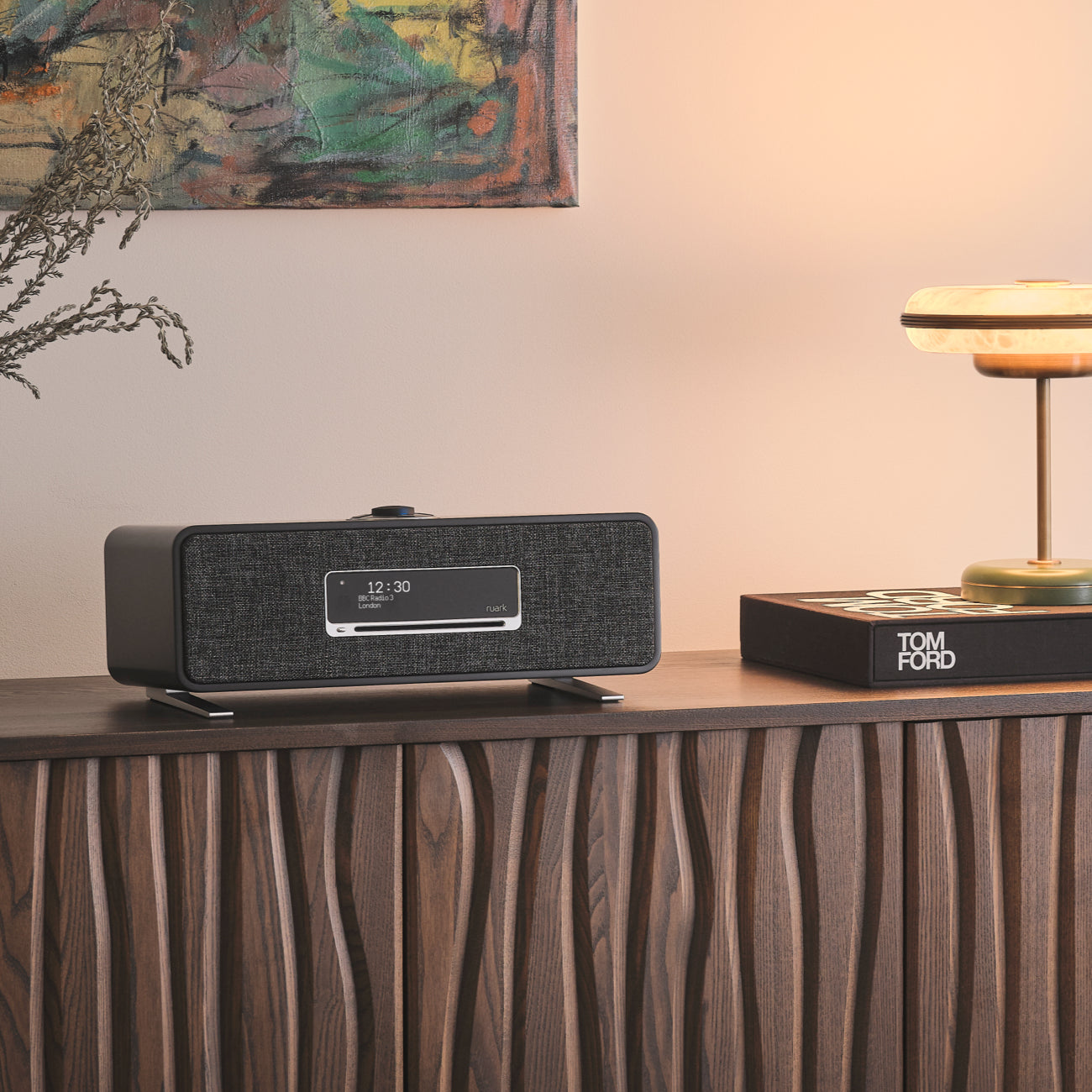 Ruark R3s Wireless Music System | Ruark Audio #colour_Satin Charcoal lacquer with slate grey fabric grille