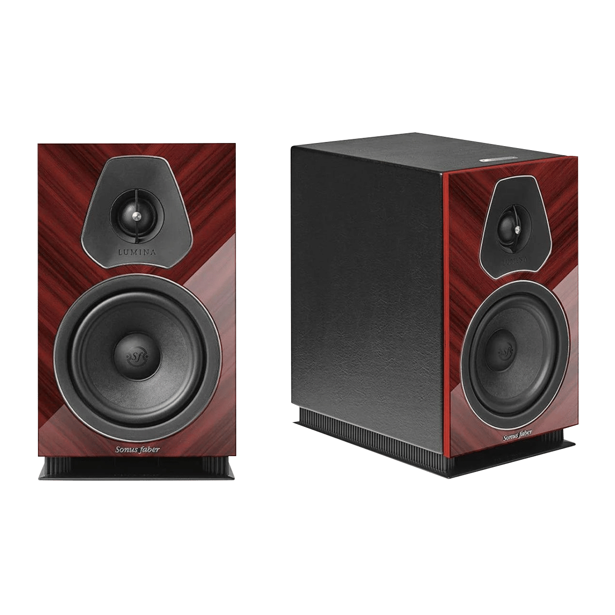 Sonus Faber Lumina II Amator Bookshelf Speakers #colour_red wood & black leather