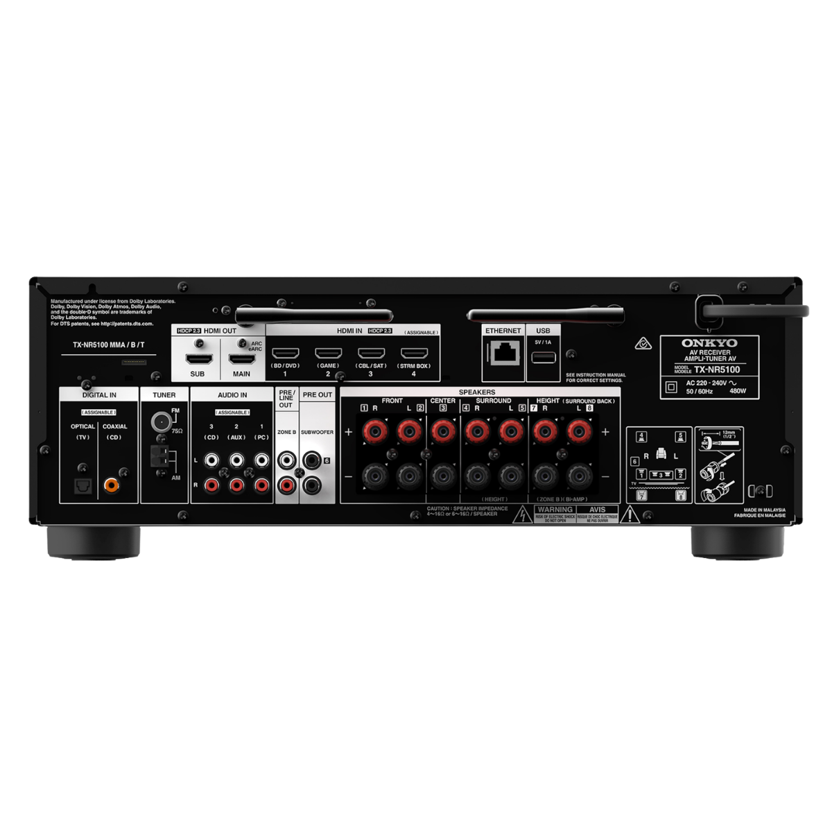 TX-NR5100 - Onkyo TX-NR5100 7.2-Channel 8K AV Receiver