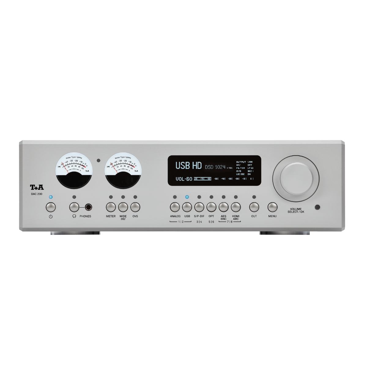 T+A Hi-Fi DAC 200 D/A Convertor Preamplifier Silver #colour_silver