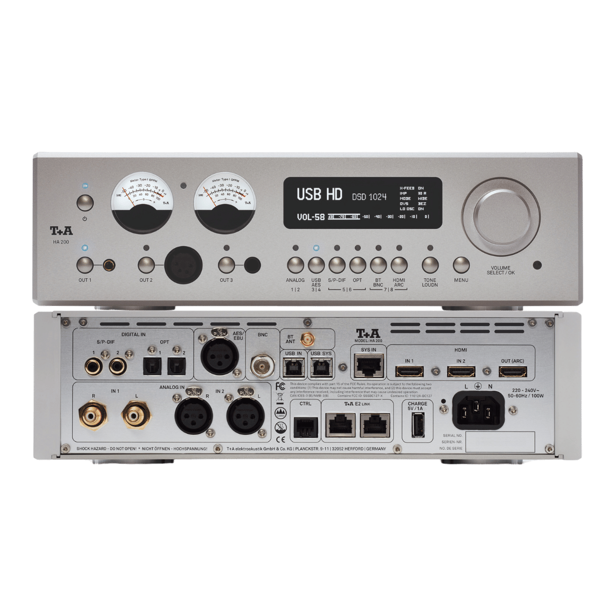 T+A Hi-Fi HA 200 Headphone Amplifier Silver #colour_silver