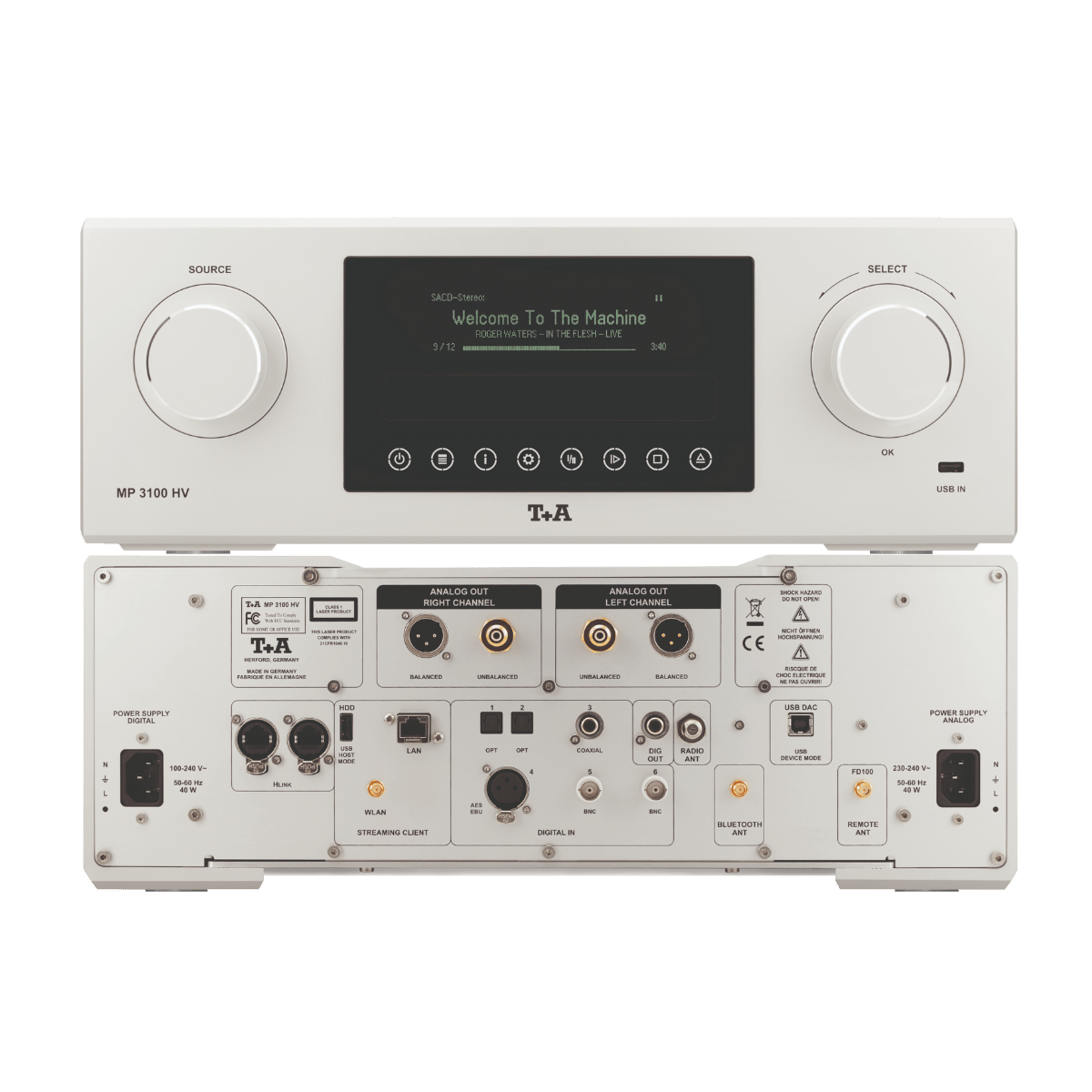 T+A Hi-Fi MP 3100 HV Multi Source SACD Player Silver #colour_silver