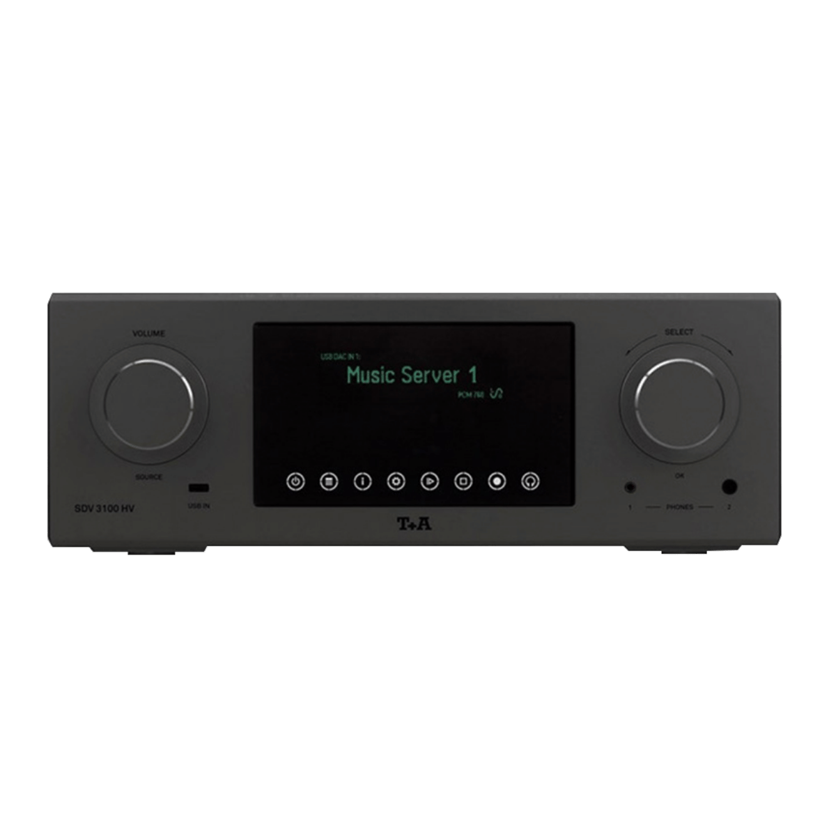 T+A Hi-Fi SDV 3100 HV Reference Streaming DAC/Preamp Titanium #colour_titanium
