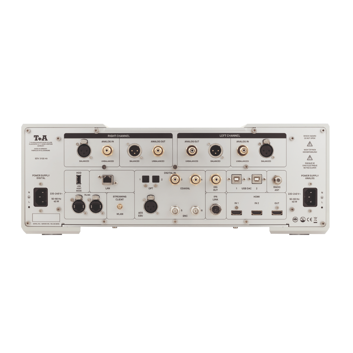 T+A Hi-Fi SDV 3100 HV Reference Streaming DAC/Preamp Silver #Colour_silver