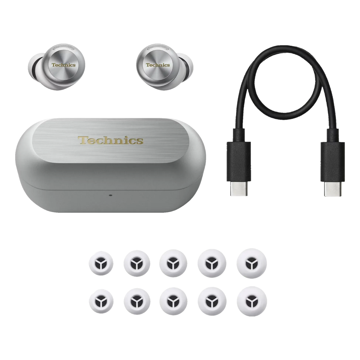Technics EAH-AZ100 True Wireless Earbuds with Magnetic Fluid Driver Silver #colour_Silver
