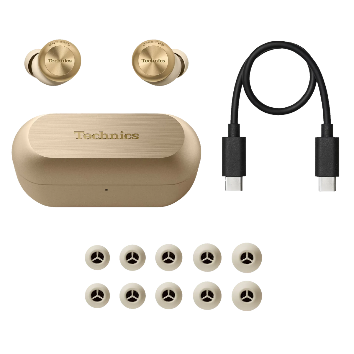 Technics EAH-AZ100 True Wireless Earbuds with Magnetic Fluid Driver Champagne Gold #colour_Champagne Gold