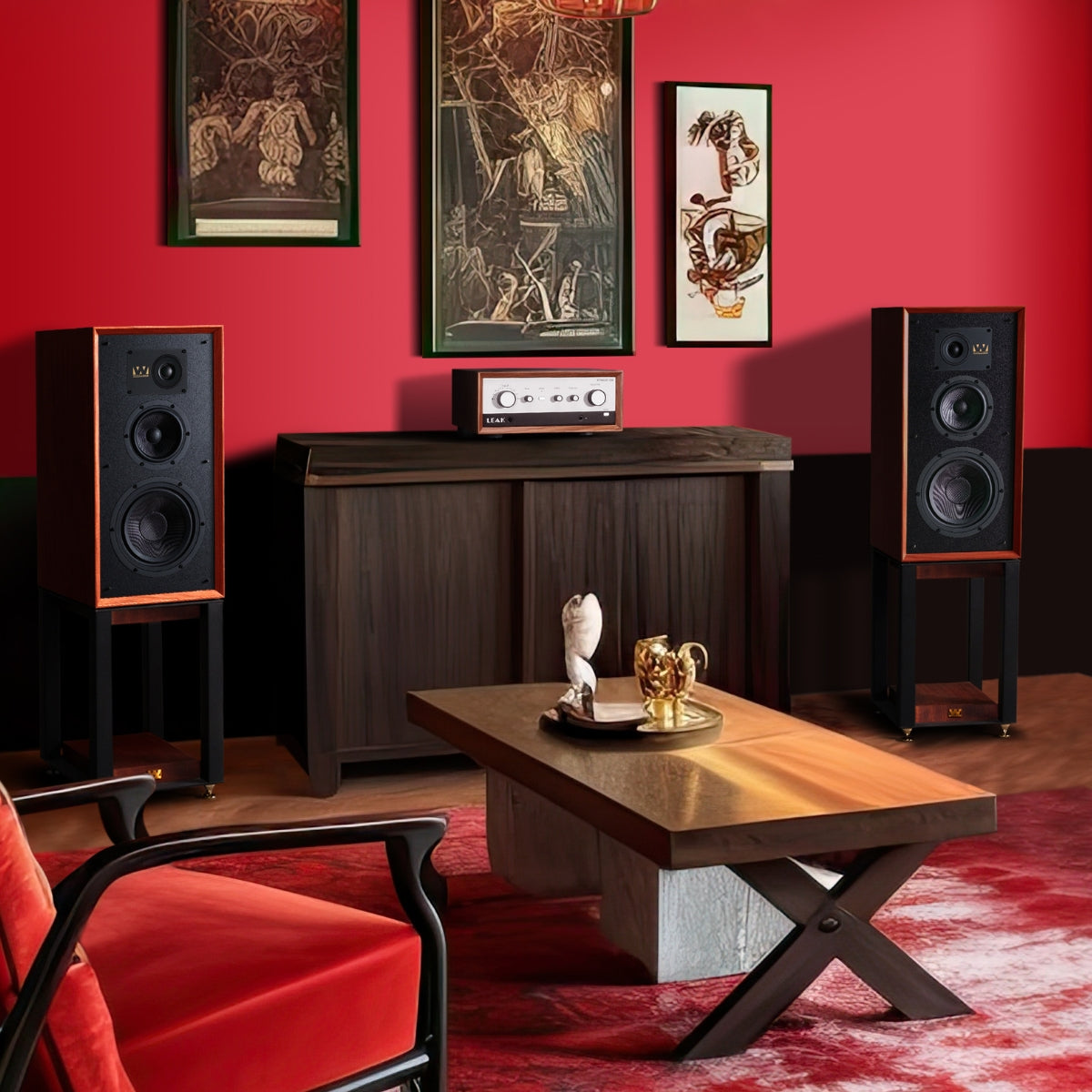 Wharfedale Super Linton Loudspeakers Mahogany #colour_mahogany