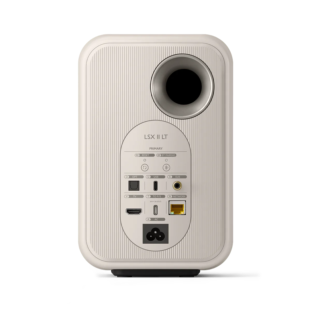 KEF LSX II LT Wireless Active Hi-Fi Speakers rear #colour_stone white