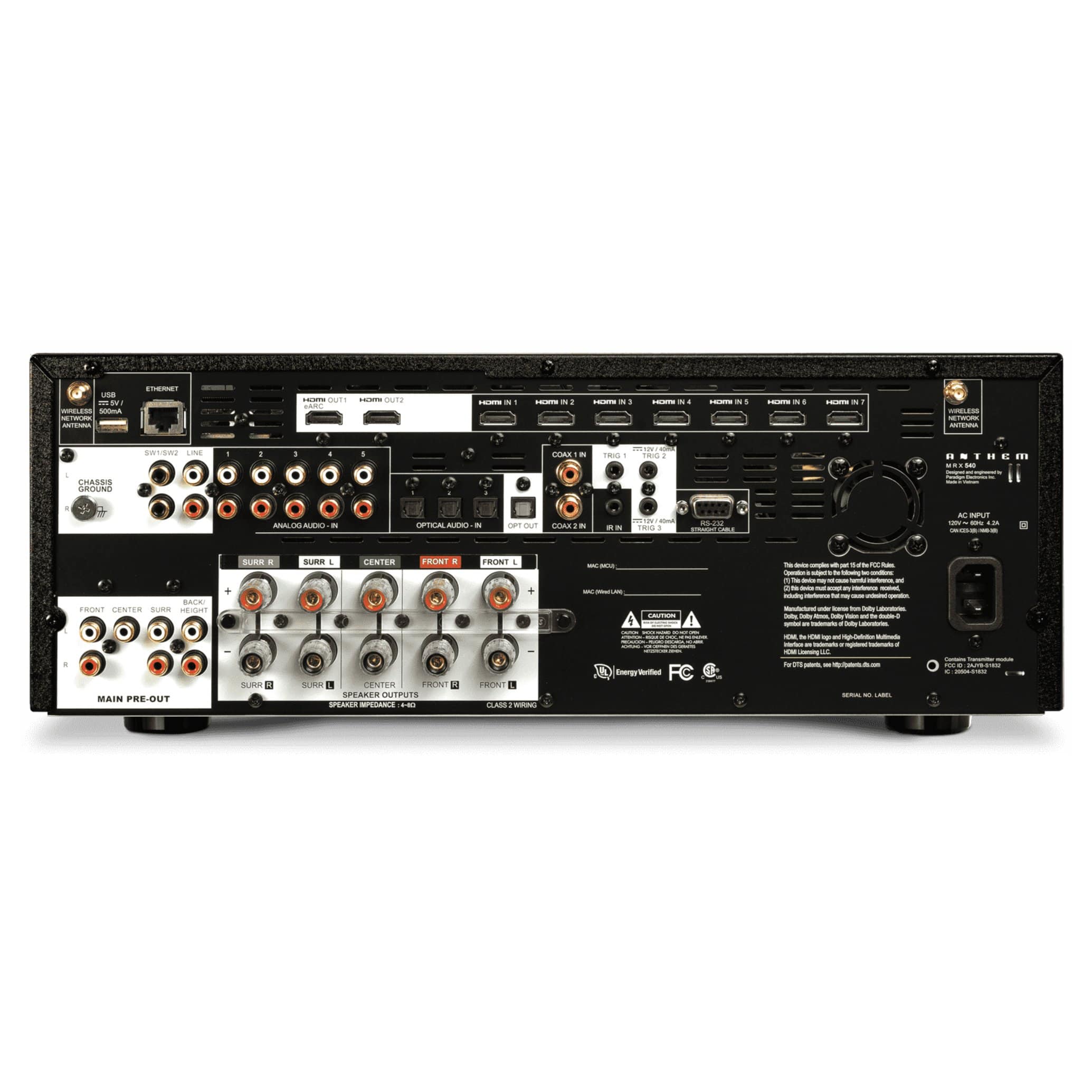 Anthem MRX 540 7.2 Pre-Amplifier / 5 Amplifier Channel A/V Receiver
