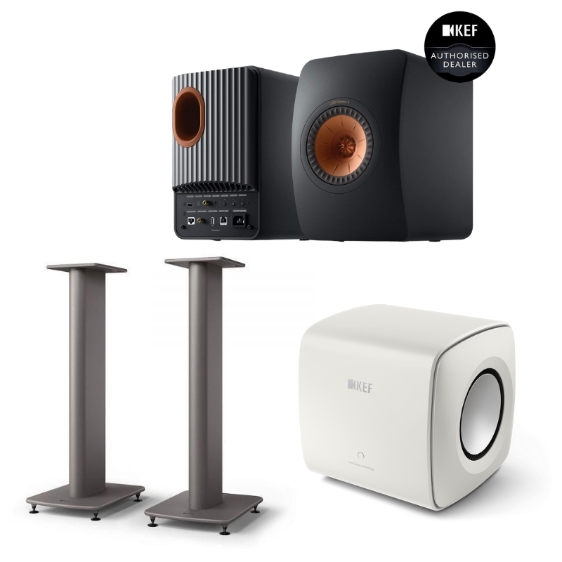 KEF LS50 Wireless II + KC62 Sub + S2 Stands Bundle
