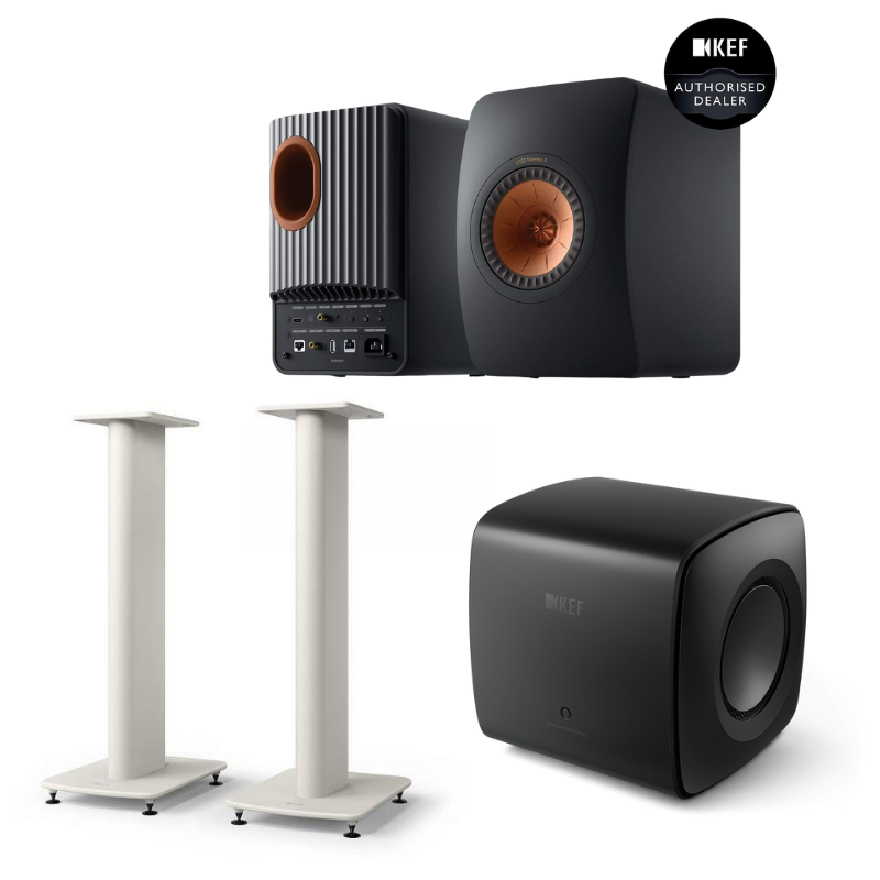KEF LS50 Wireless II + KC62 Sub + S2 Stands Bundle