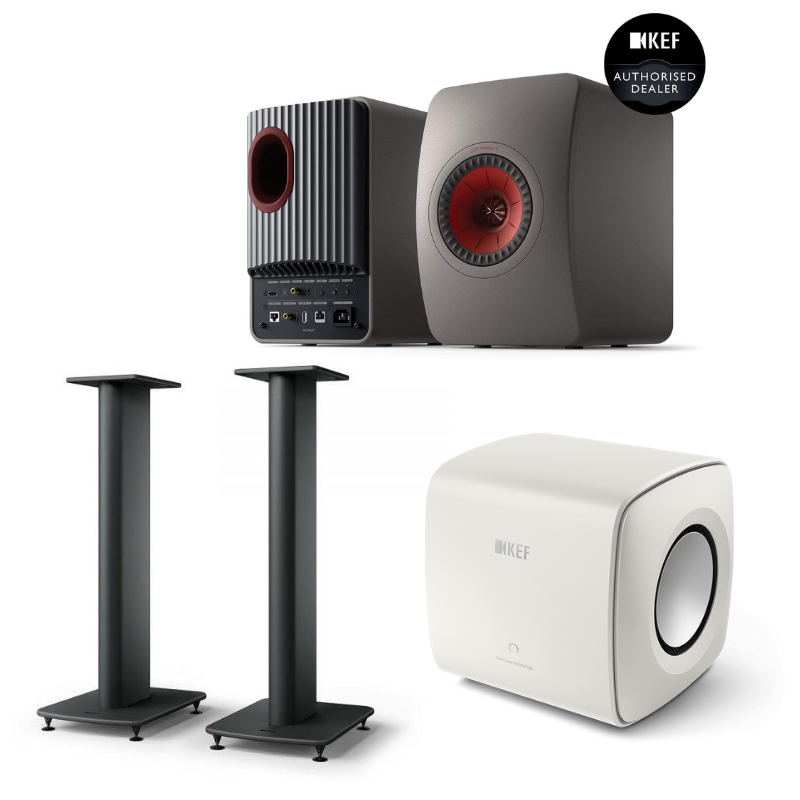 KEF LS50 Wireless II + KC62 Sub + S2 Stands Bundle