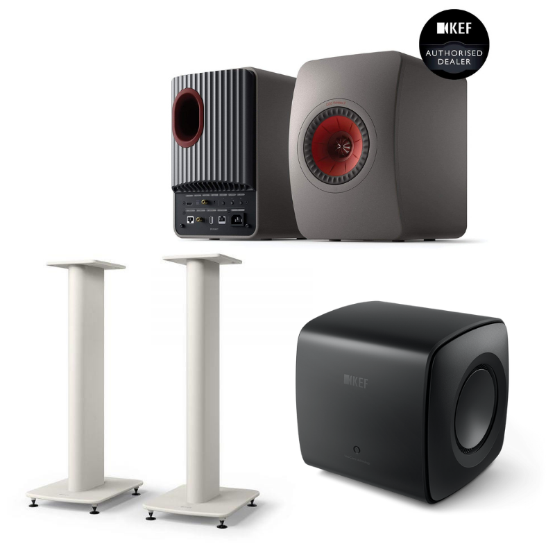 KEF LS50 Wireless II + KC62 Sub + S2 Stands Bundle
