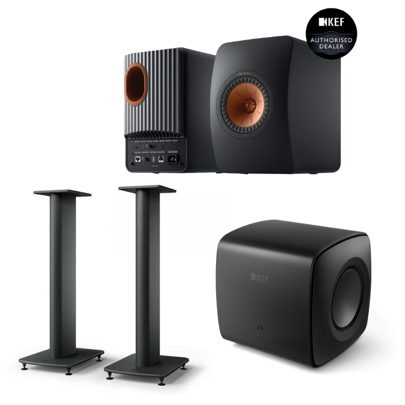 KEF LS50 Wireless II + KC62 Sub + S2 Stands Bundle