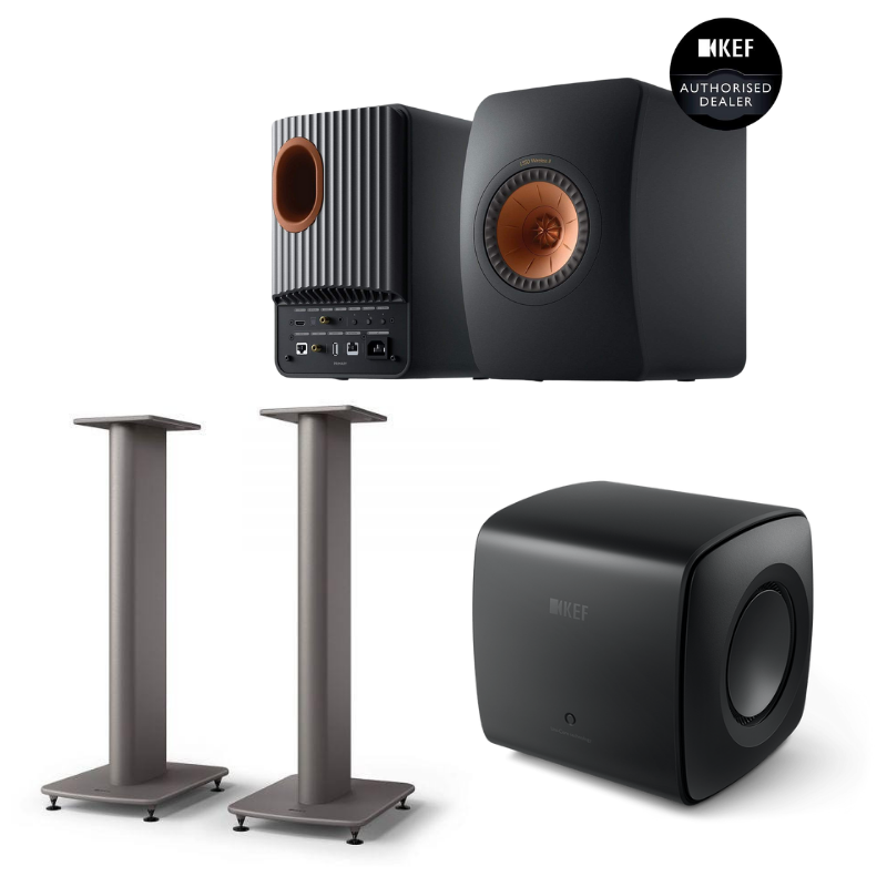 KEF LS50 Wireless II + KC62 Sub + S2 Stands Bundle