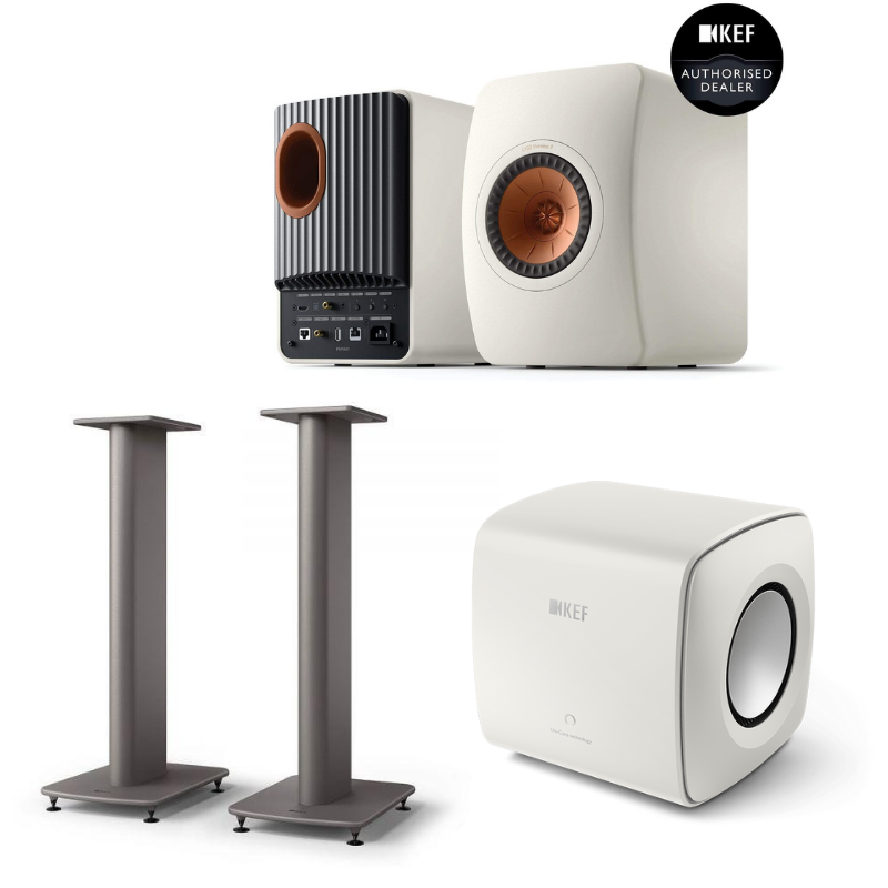 KEF LS50 Wireless II + KC62 Sub + S2 Stands Bundle