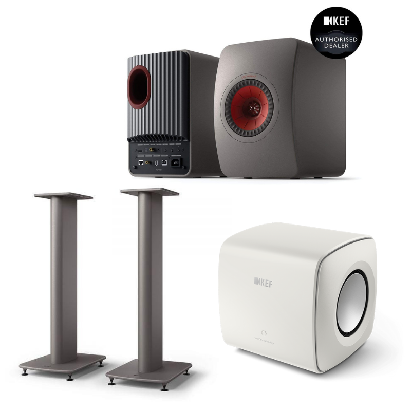 KEF LS50 Wireless II + KC62 Sub + S2 Stands Bundle