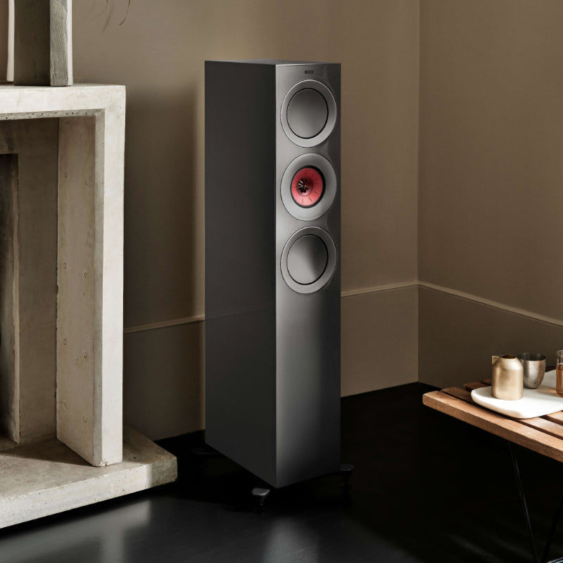 KEF R7 Meta 3-way Floorstanding Speakers #colour_titanium gloss