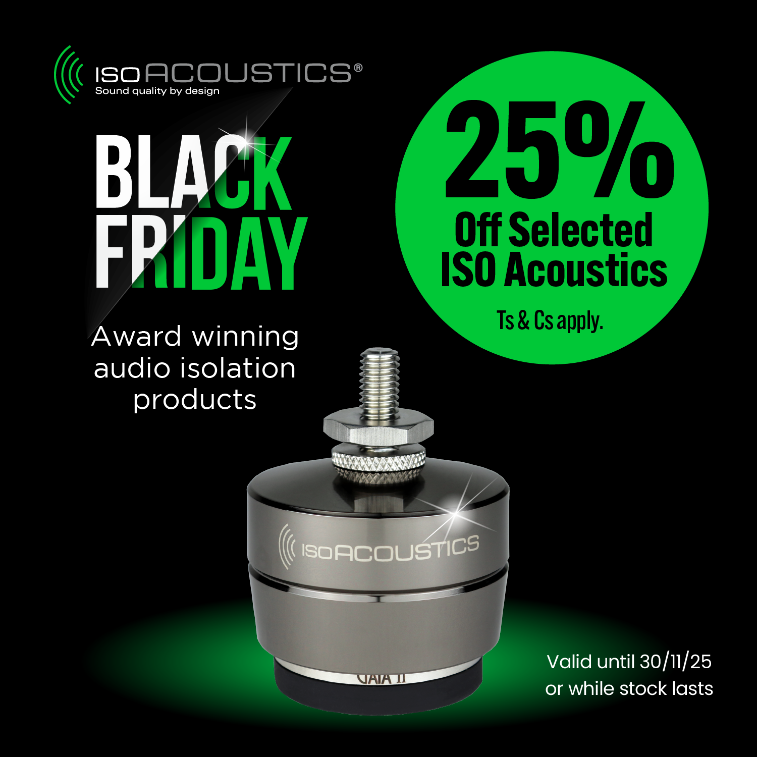 IsoAcoustics Black Friday Sale