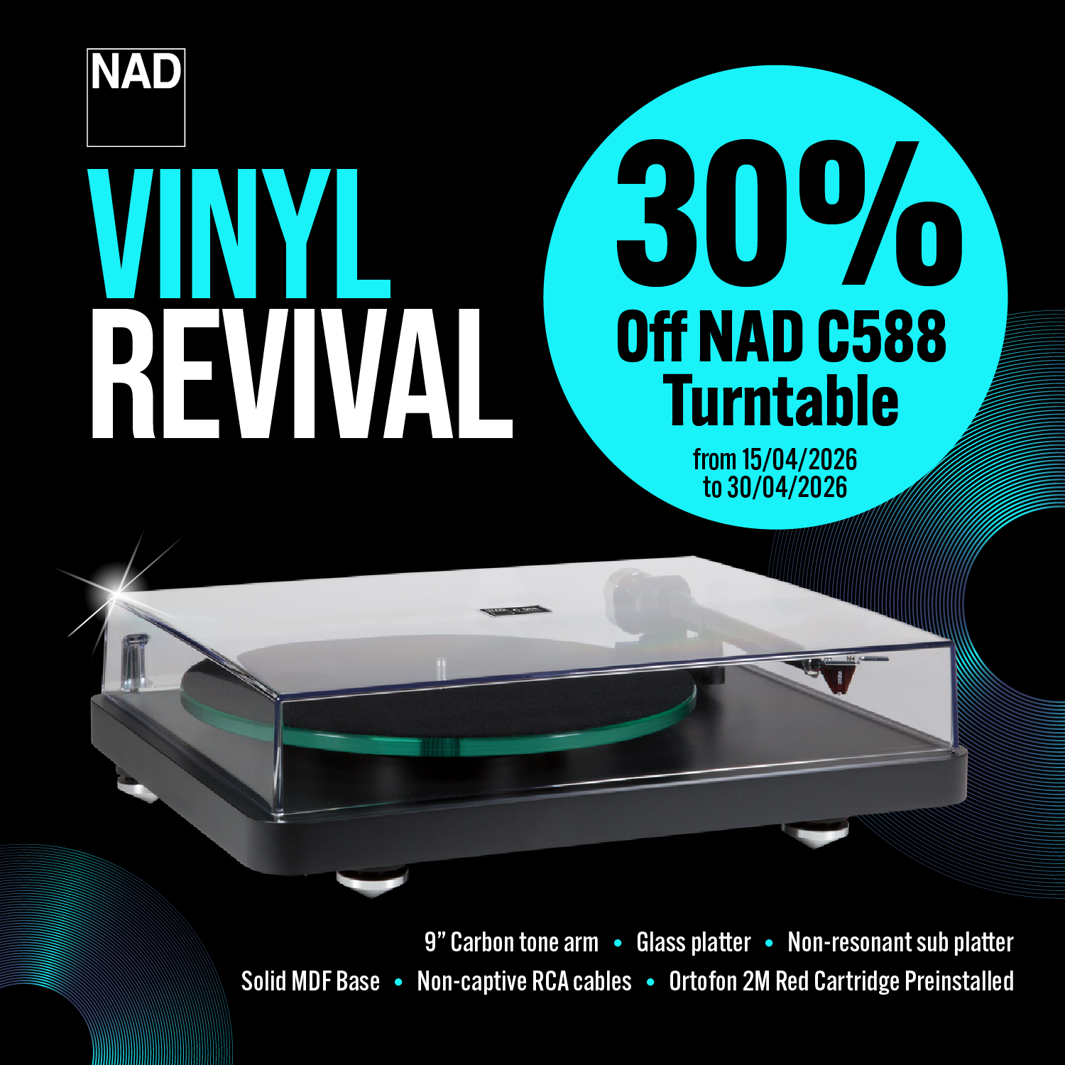 Vinyl Revival: 30% Off NAD C588 Turntable