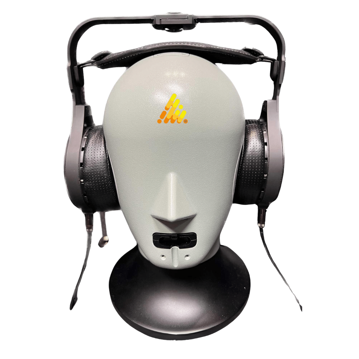 The Abyss AB-1266 Phi TC headphones on mannequin head