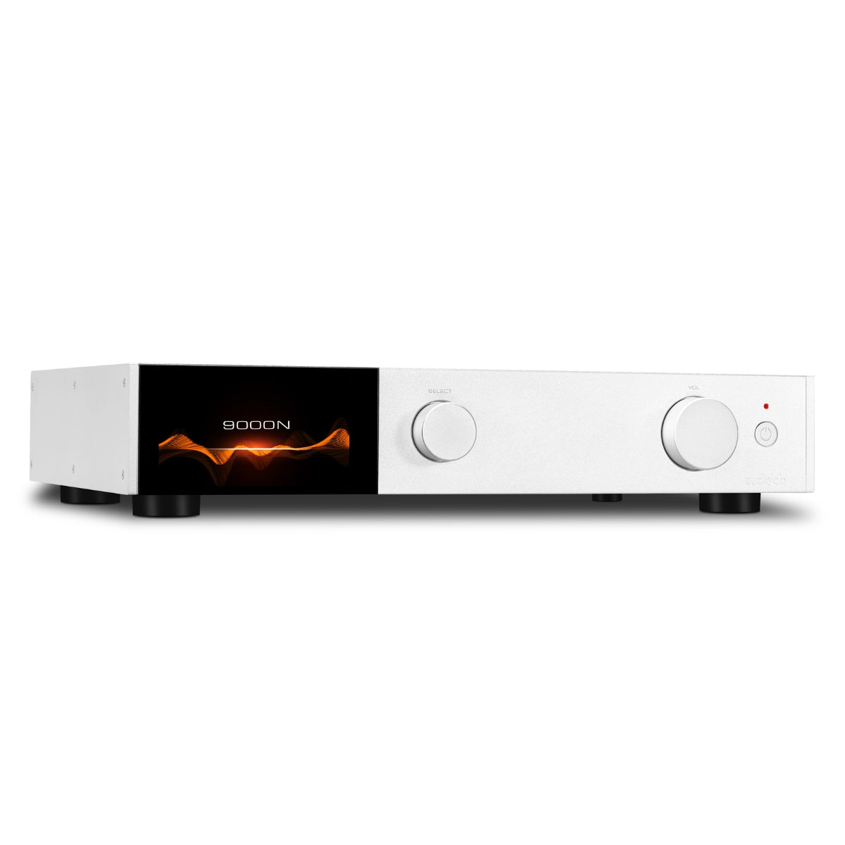Silver audio streamer front right angle