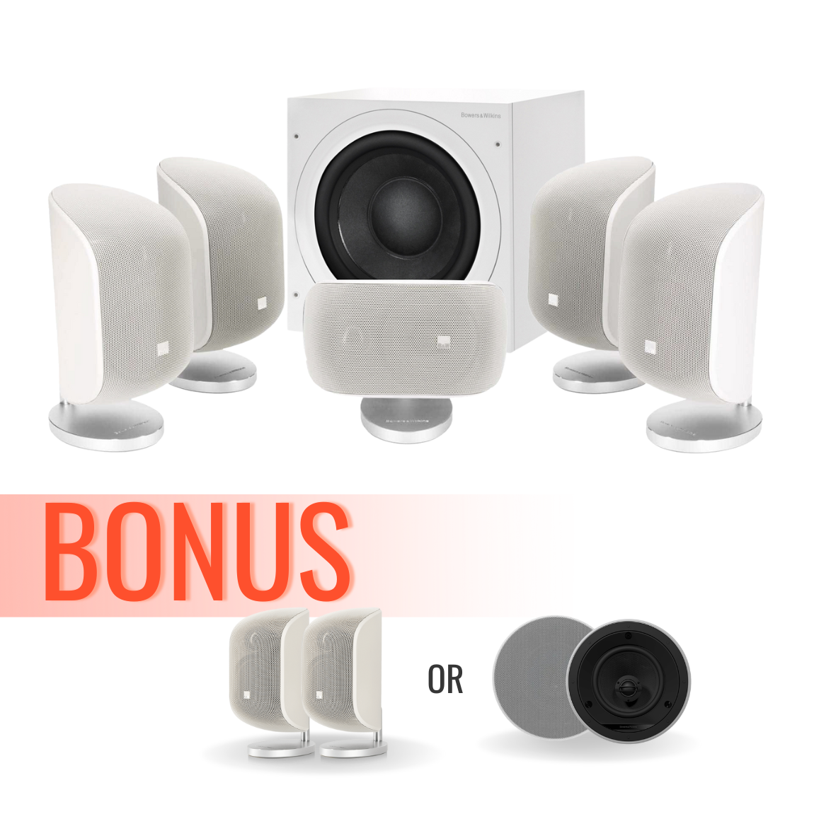 Bowers & Wilkins MT-55 5.1 Mini Home Theatre Speaker Bonus Package