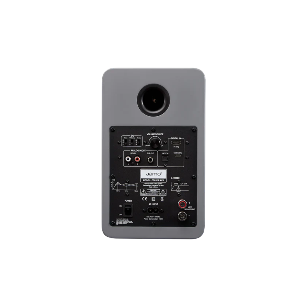 Jamo C705PA MKII Active Bookshelf Speaker Matte Grey #colour_Matte Grey