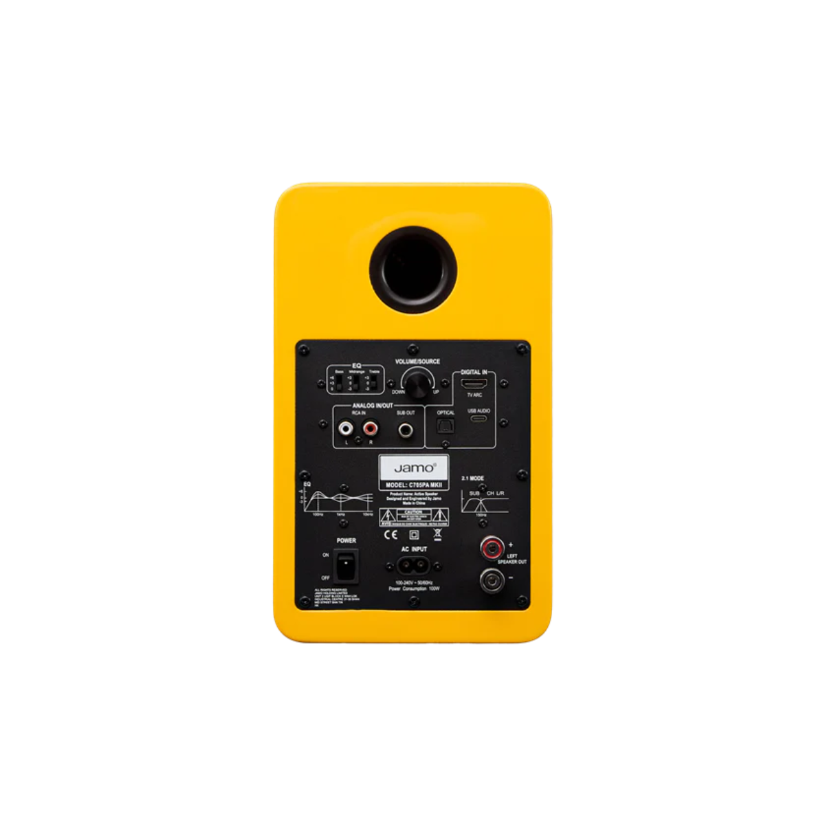 Jamo C705PA MKII Active Bookshelf Speaker Yellow High Gloss #colour_Yellow High Gloss