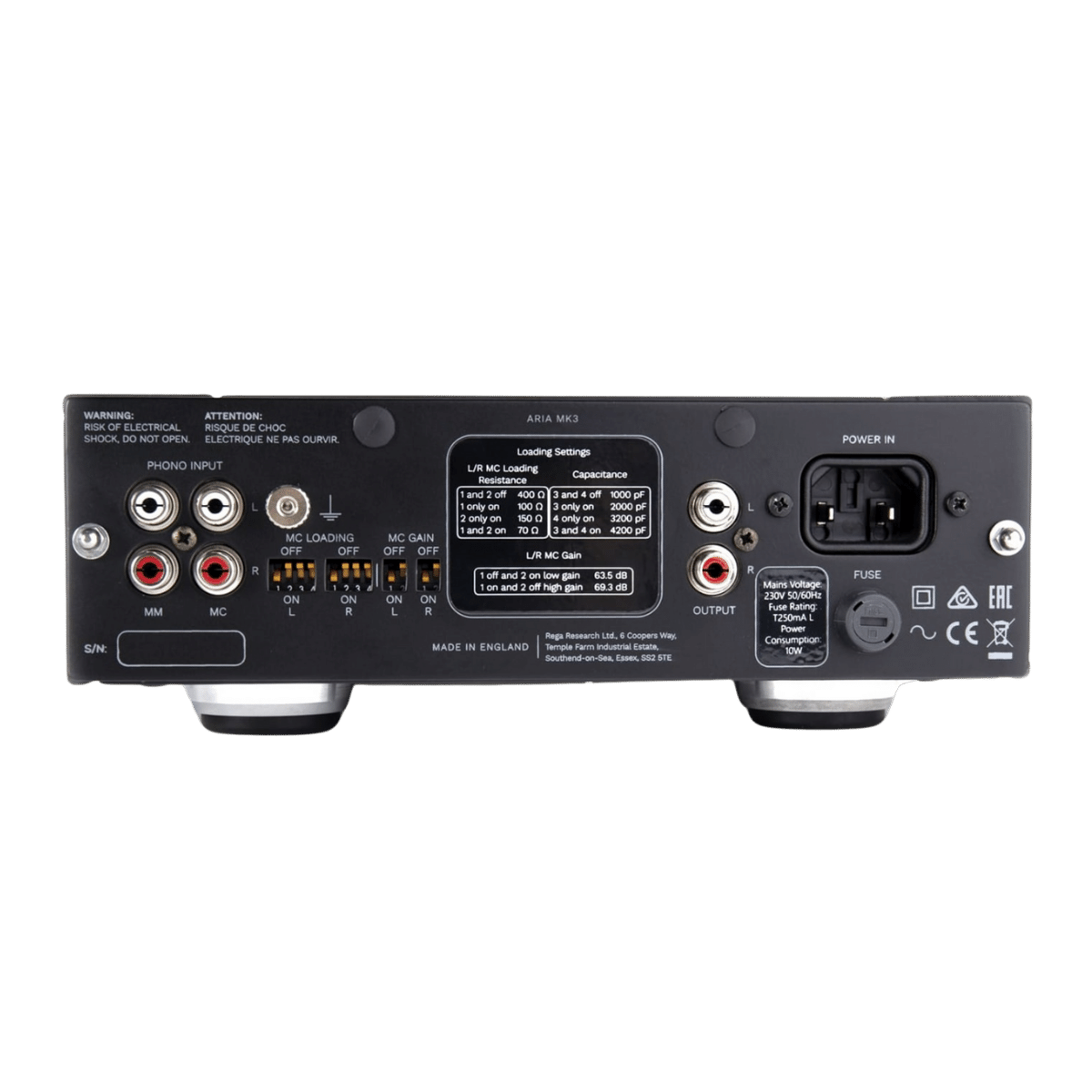 Rega Aria MK3 MM/MC Phono Stage Rear